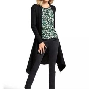 CAbi Animal Print Jungle Top Womens M Green Boho Retro 90s Y2K Office Career